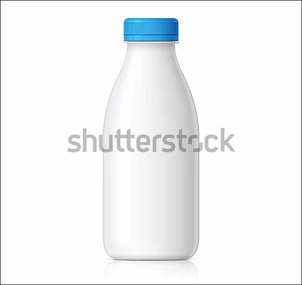Realistic Plastic Milk Bottle Mockups