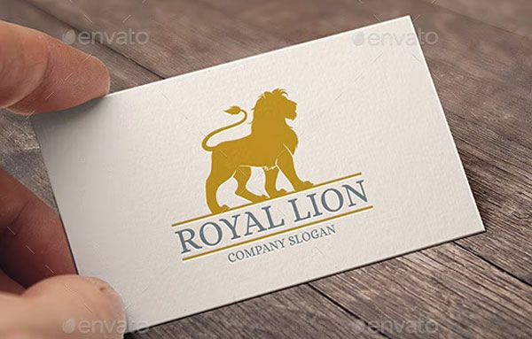 Realistic Royal Lion Logo Template