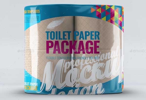 Realistic Toilet Paper Package PSD Mockup