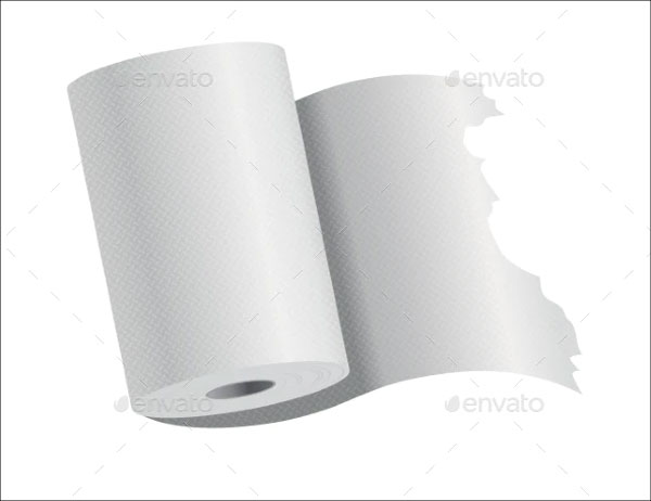 Realistic Toilet Paper or Kitchen Towel Roll Mockup
