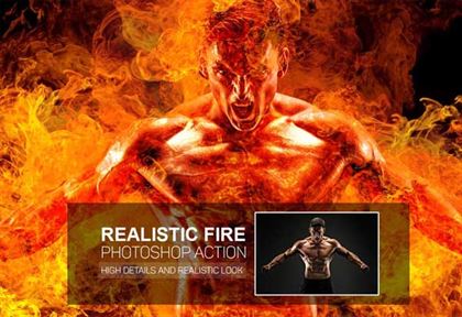 Realistic Fire Photoshop Action