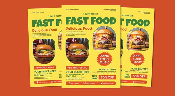 Restaurant Fast Food Flyer Template