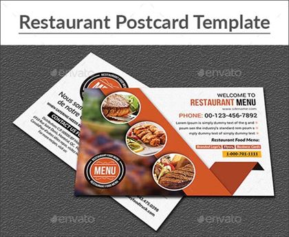 Restaurant Postcard Template Design