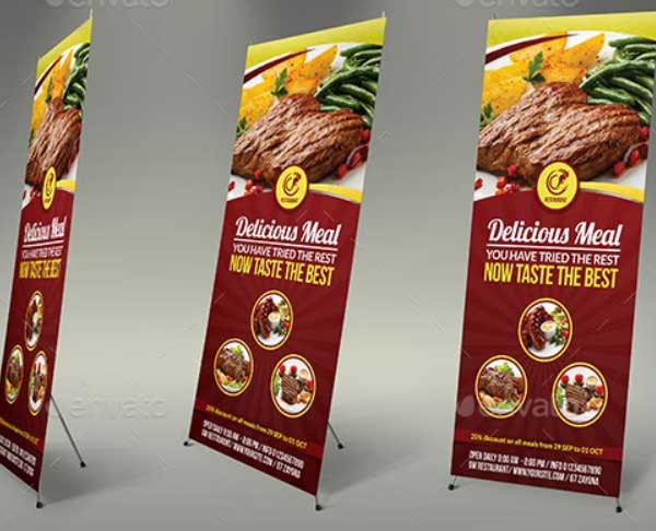 Restaurant Roll Up Signage Template