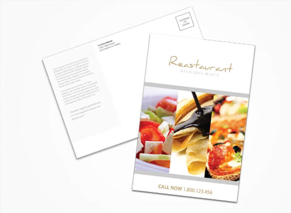 Restaurant and Fast Food Postcard Template
