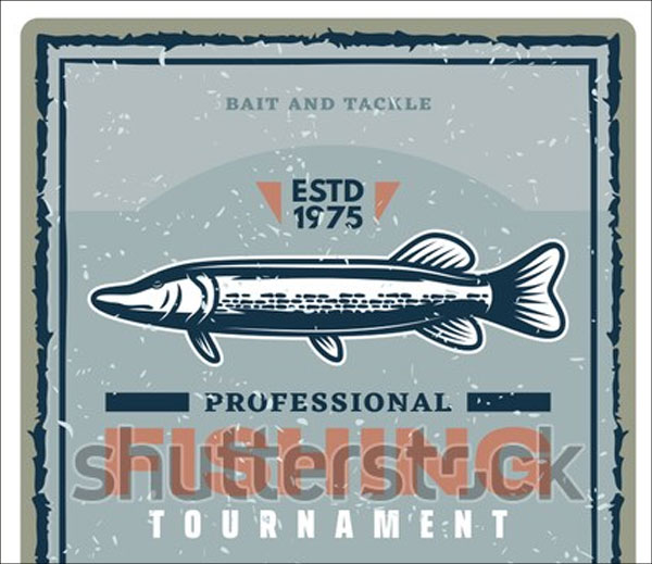 Retro Fishing Tournament Flyer