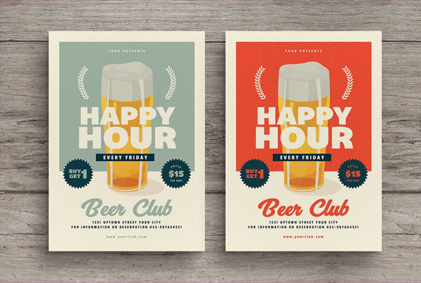 Retro Happy Hour Beer Flyer