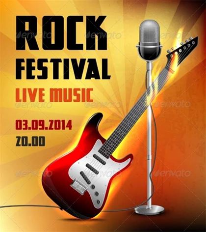 Rock Concert Poster Template Design