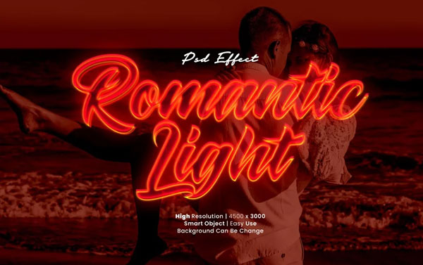 Romantic Light PSD Actions