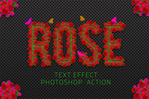 Rose Flowers Text Effect Photoshop Action