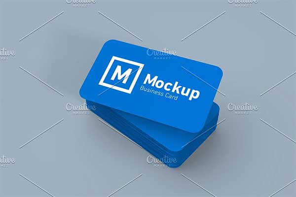 Round Edges Business Card Mockup PSD Template
