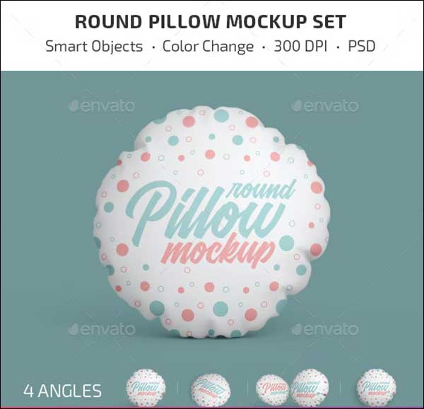 Round Pillow Mockup Set