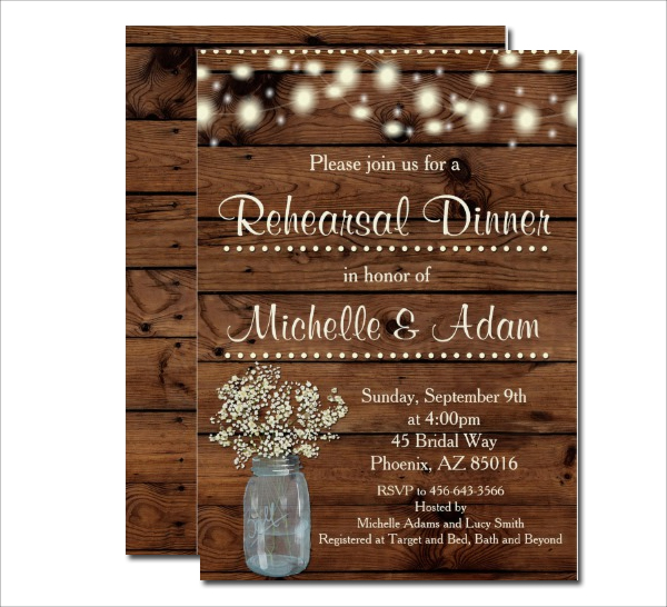 Rustic Wedding Rehearsal Dinner Invitation