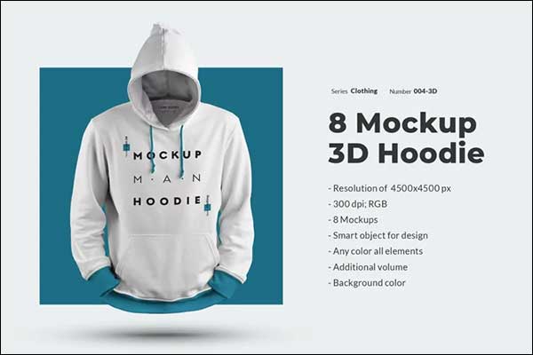 Sample 3D Men Mockups Hooddie