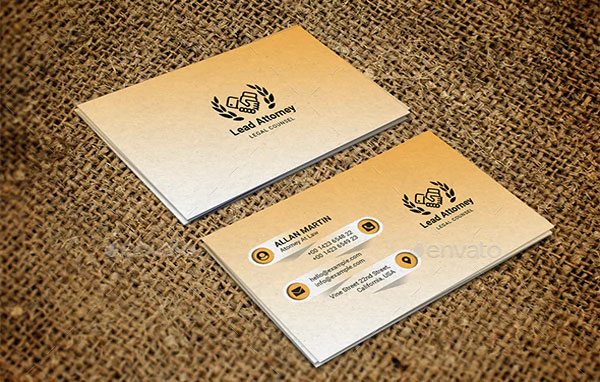 Sample Lawyer Business Card