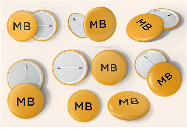 Sample Pin Button Badge Mockup Template