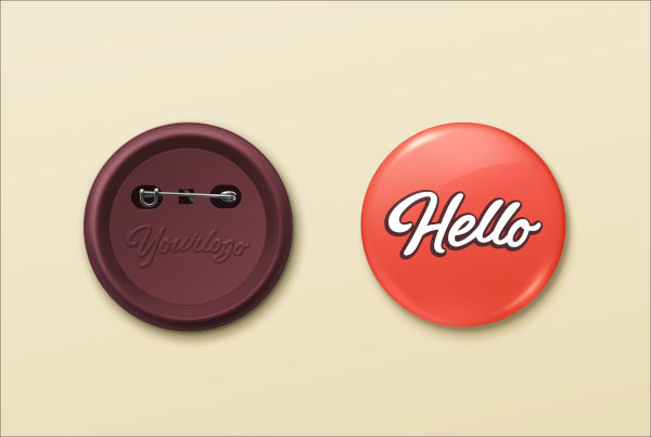 sample pin button badge mockup template