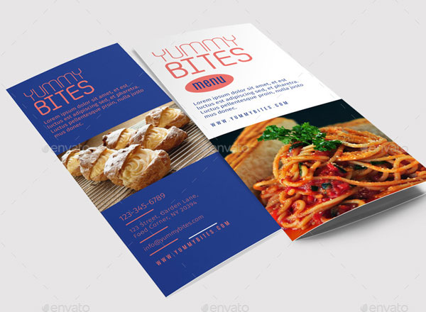 Sample Restaurant Food Menu Trifold Brochure Template