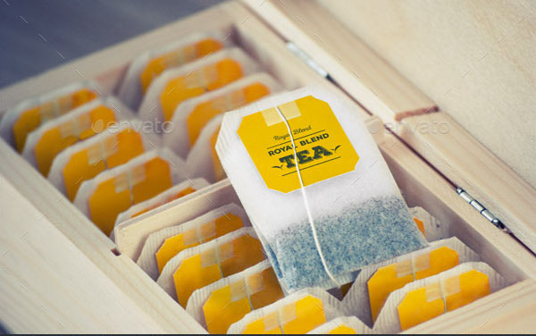 Sample Tea Box Logo Mock UP Design