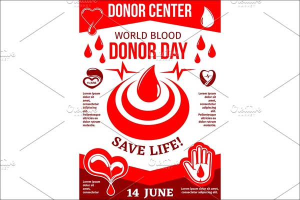 Save a Life Blood World Donor Day Poster