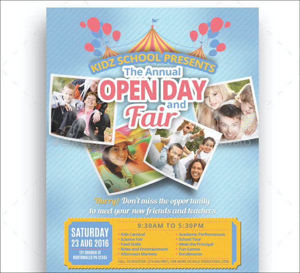 School Open Day Flyer Template