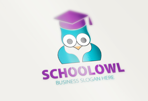 School Owl Design Logo Template