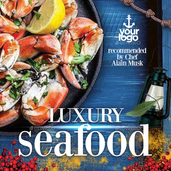 Seafood Restaurant - Set of 3 Flyer