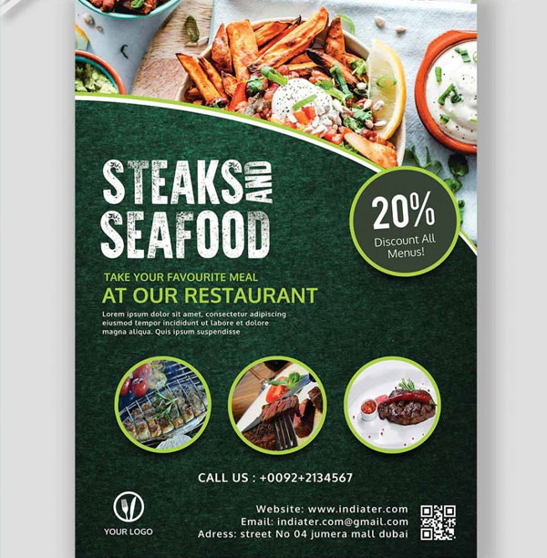 Seafood Restaurant Flyer Template Download