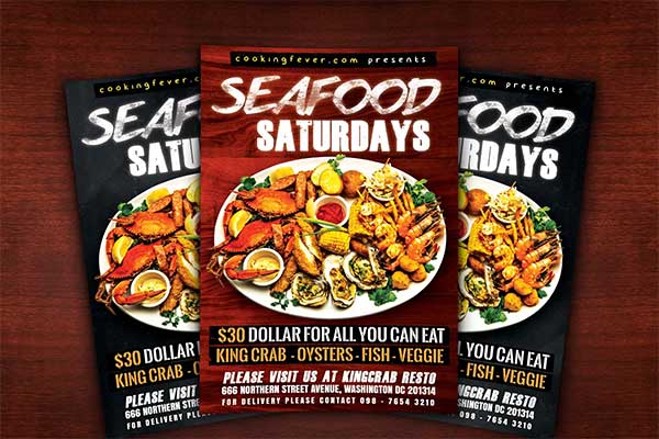 Seafood Saturdays Restaurant Flyer