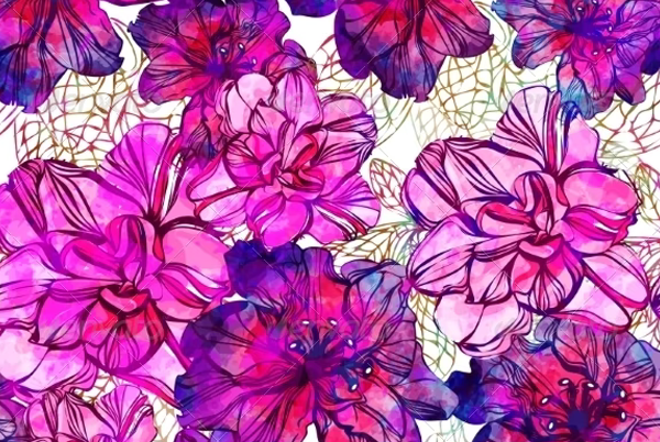 Seamless Abstract Flowers Pattern