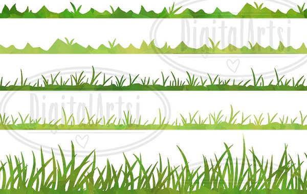 Seamless Watercolor Grass Pattern