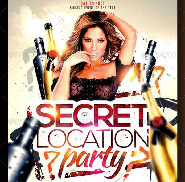 Secret Location Nightclub Party Flyer Template