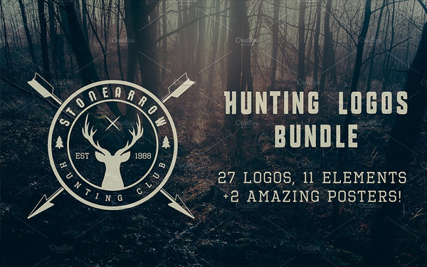 Set of Vintage Hunting Logos