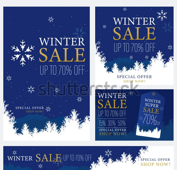 Set of Winter Sale Designs