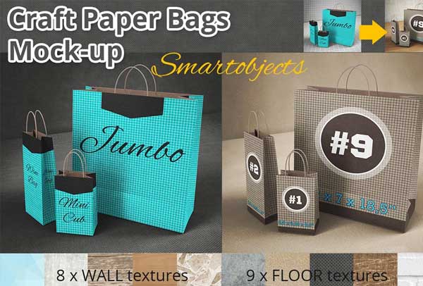 Shopping Paper Bags Mockup