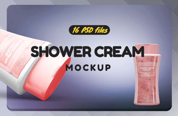 Shower Cream Mockup Design Template