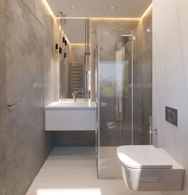 Simple 3d Render Bathroom Interior Design