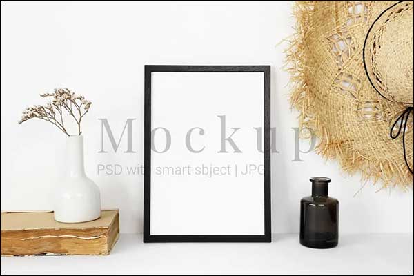 Simple Black Photo Frame Mockup
