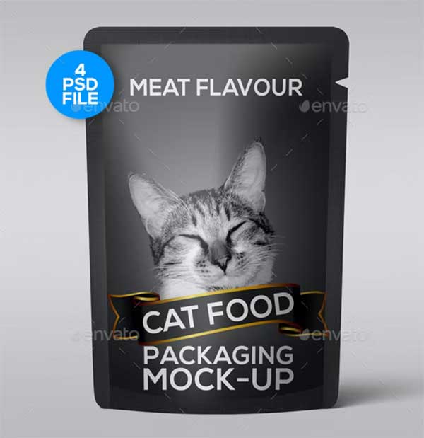 Simple Cats Food Packaging Mock-up