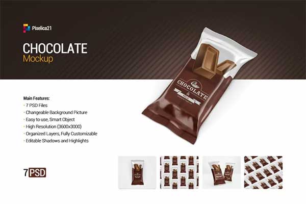Simple Chocolate Bar Mockup