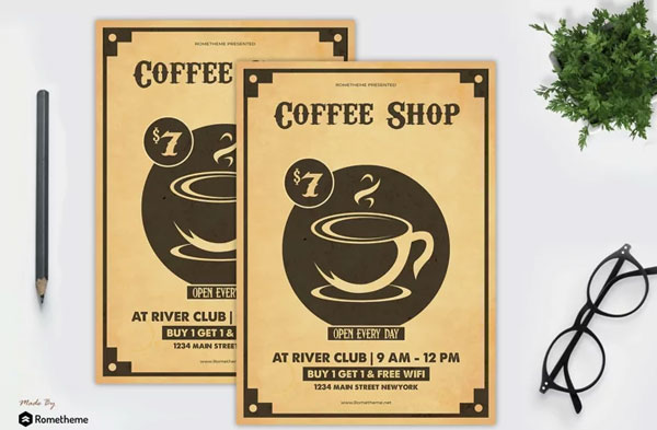 Simple Coffee Shop Flyer Template Download