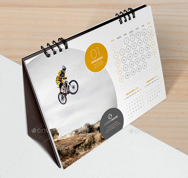 Simple Desk Calendar 2019 Template