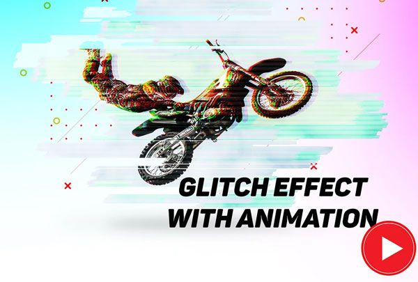 Simple Glitch Effect with GIF Animation PSD Actions