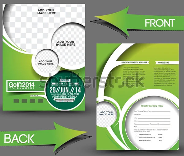 Simple Golf Tournament Trifold Brochure Template