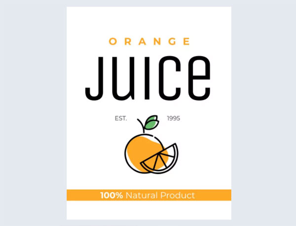 Simple Juice Bottle Label Template