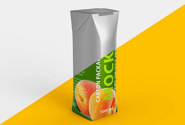 Simple Juice Carton Package Mockup