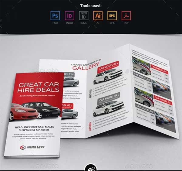 Simple Luxury Car Rental Trifold Brochure