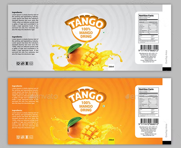 Simple Mango Juice Label Templates