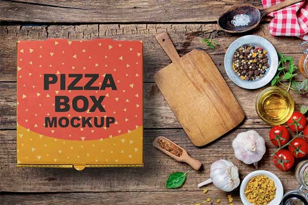 Simple Pizza Box Mockup Template