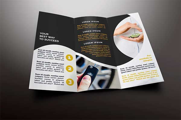 Simple Rent a Car Trifold Brochure Template